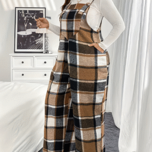 بنطلون مربعات واسع